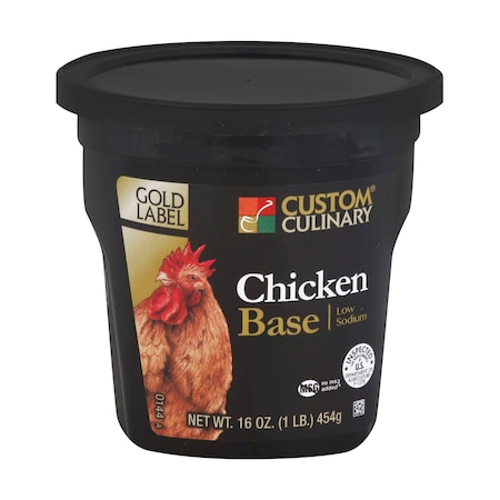 Gold Label Added Low Sodium Chicken Base Paste 1lbs Tub, PK6